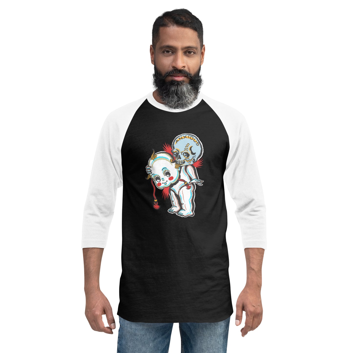 Anxiety Baby - 3/4 sleeve raglan shirt