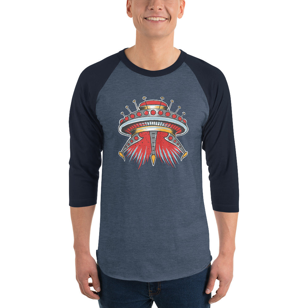 UFO 3/4 sleeve raglan shirt