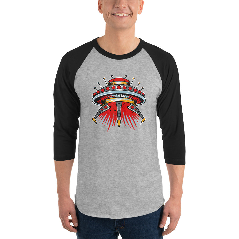 UFO 3/4 sleeve raglan shirt