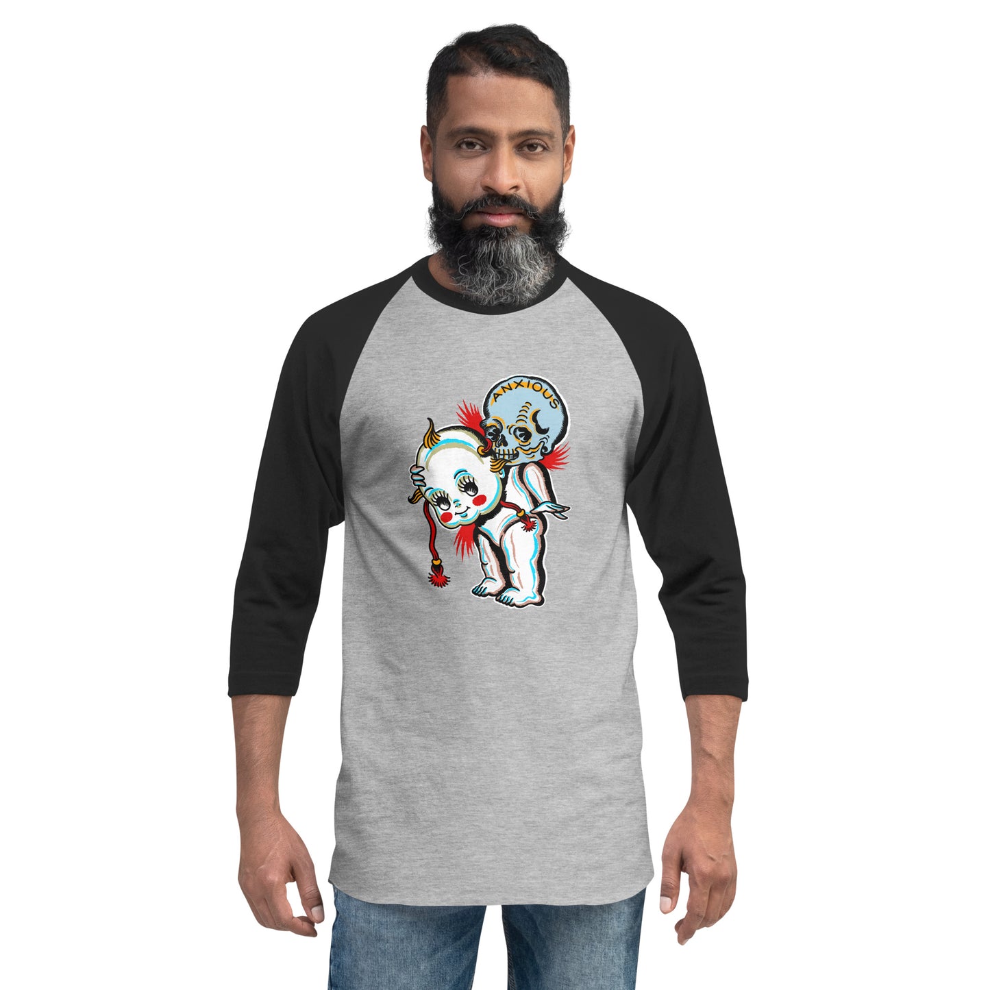 Anxiety Baby - 3/4 sleeve raglan shirt