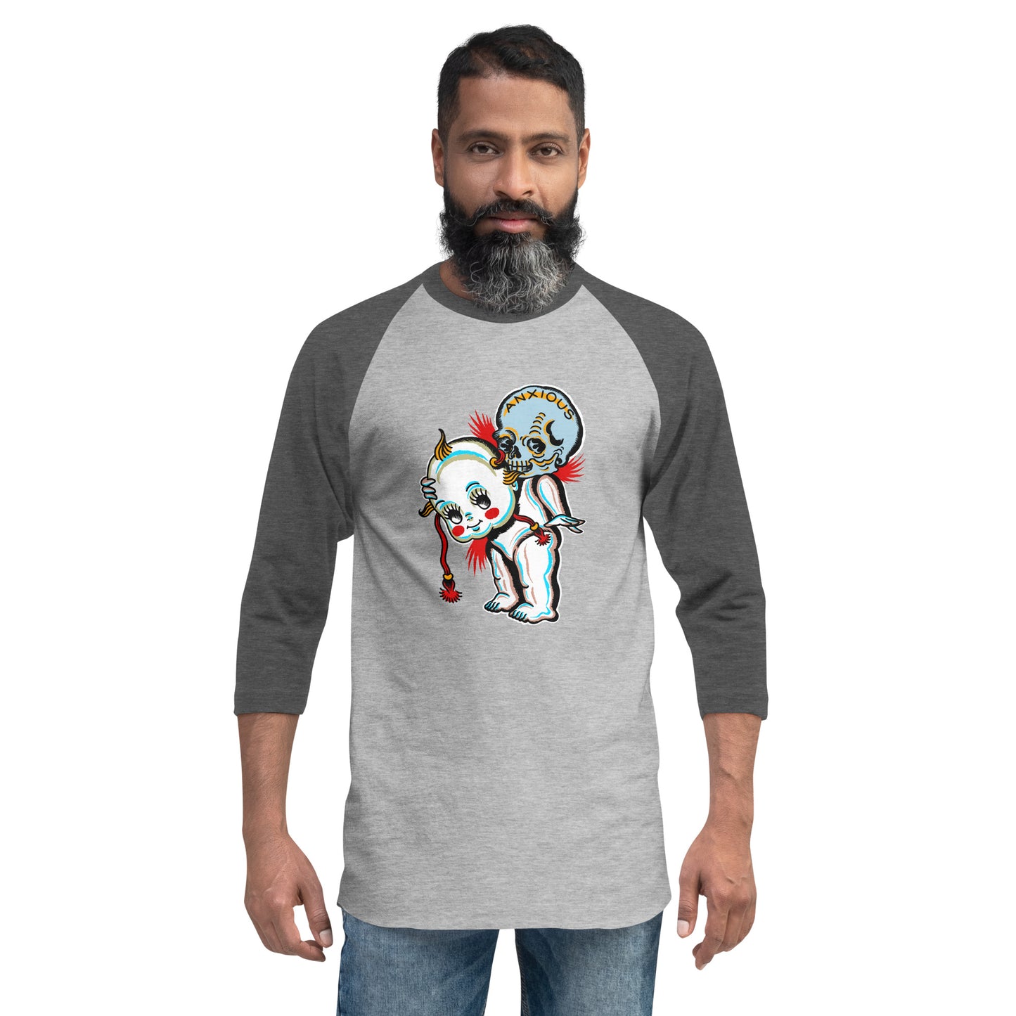 Anxiety Baby - 3/4 sleeve raglan shirt
