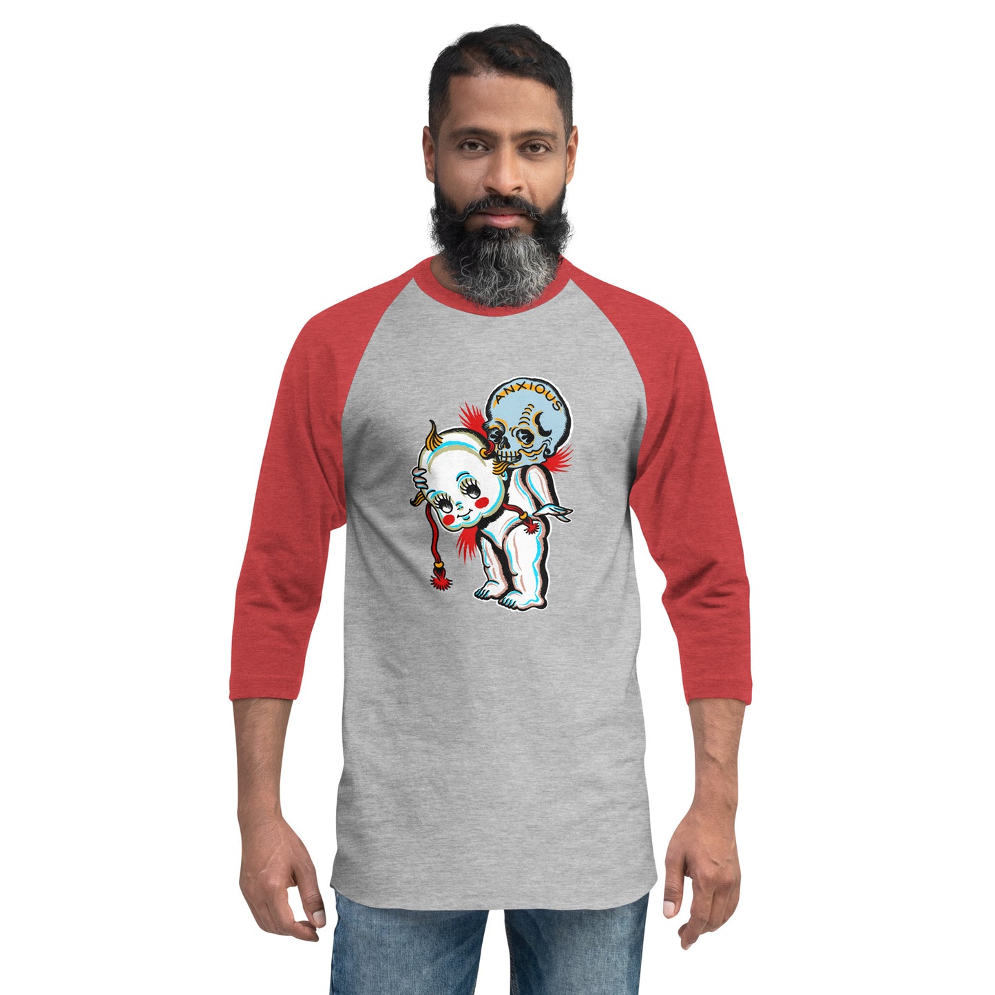 Anxiety Baby - 3/4 sleeve raglan shirt